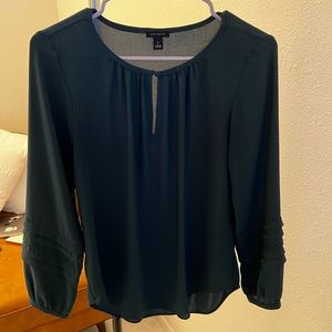 XS Green Ann Taylor Chiffon Business Casual Blouse 💚👚